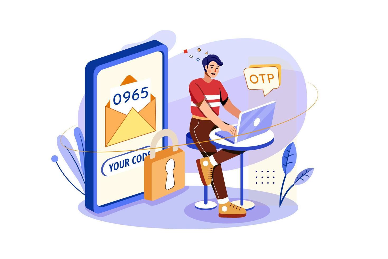 OTP Authentication Security vector