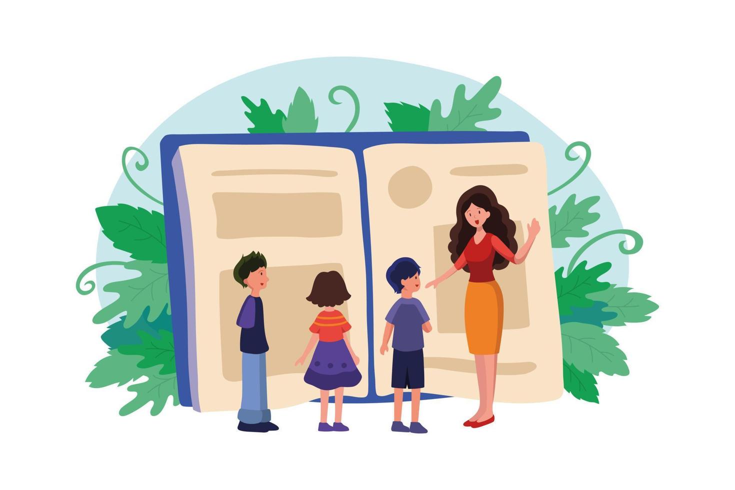 Teacher And Student Communicating vector