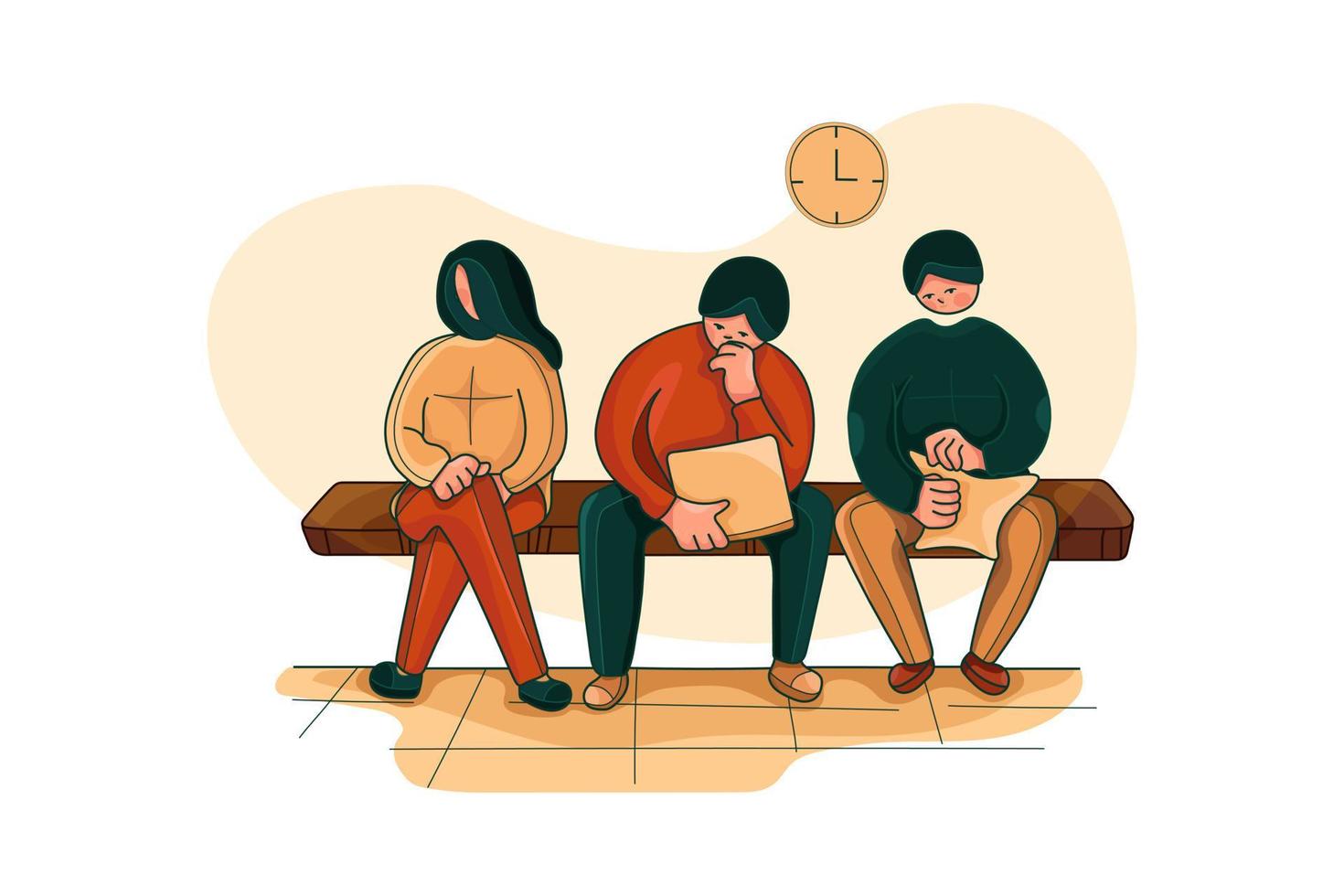 Business people waiting for job interview vector