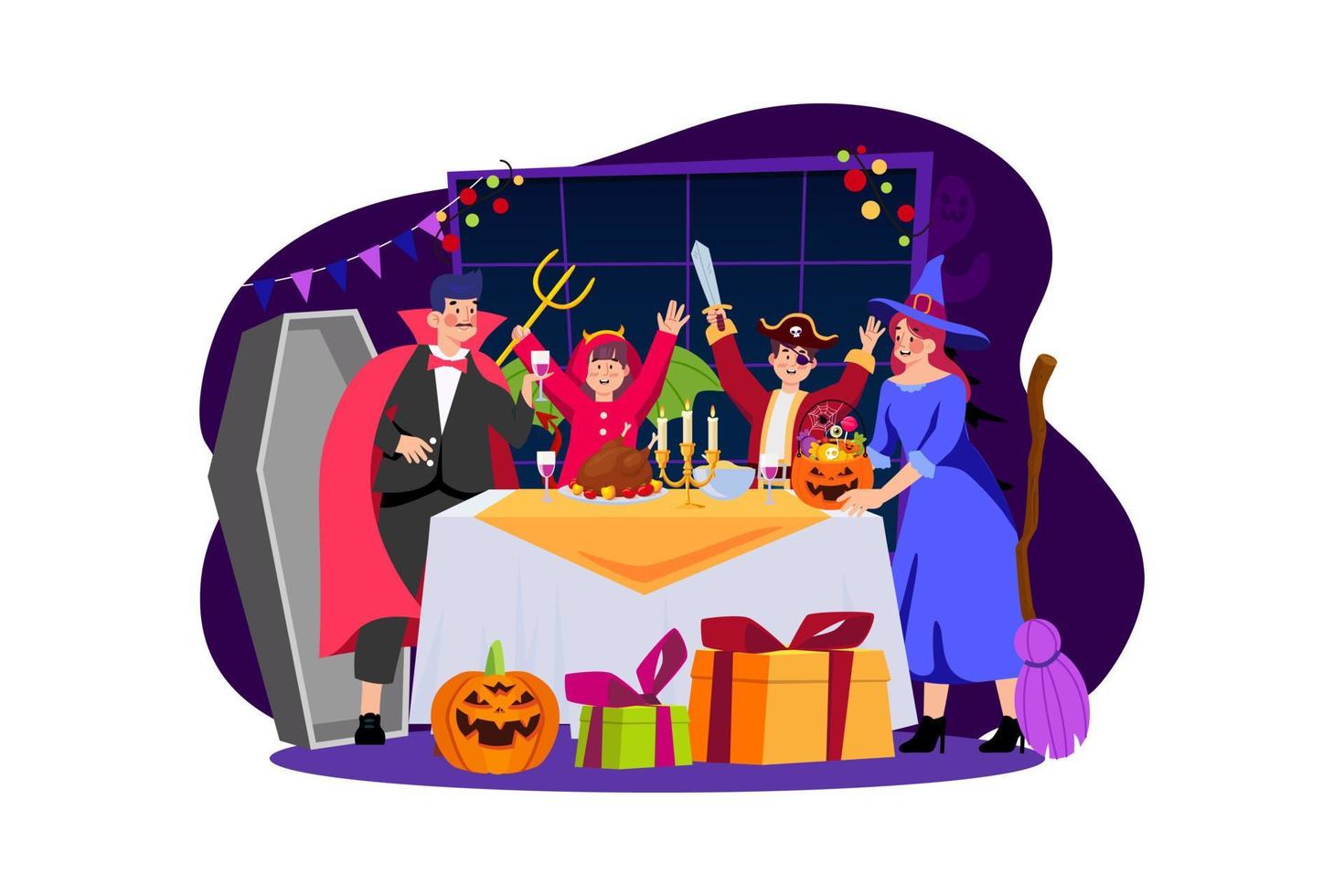 Halloween Illustration concept. Flat illustration isolated on white background vector