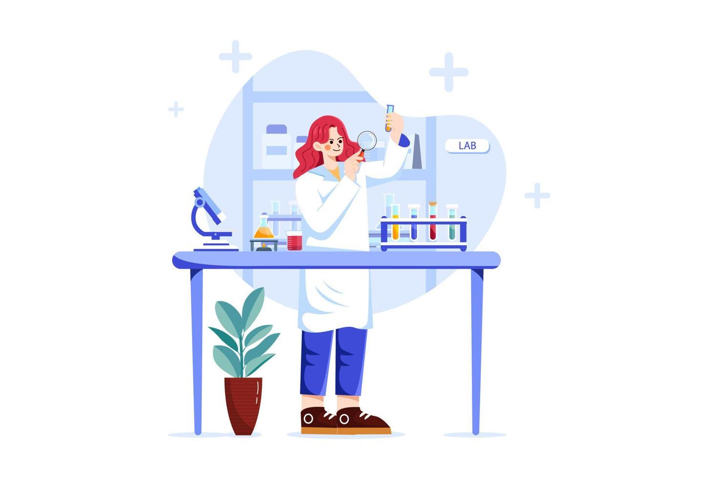 Research lab Illustration concept vector