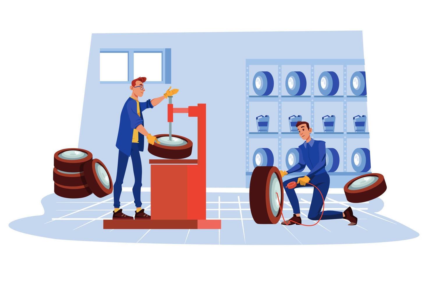 Tire Services Illustration concept vector