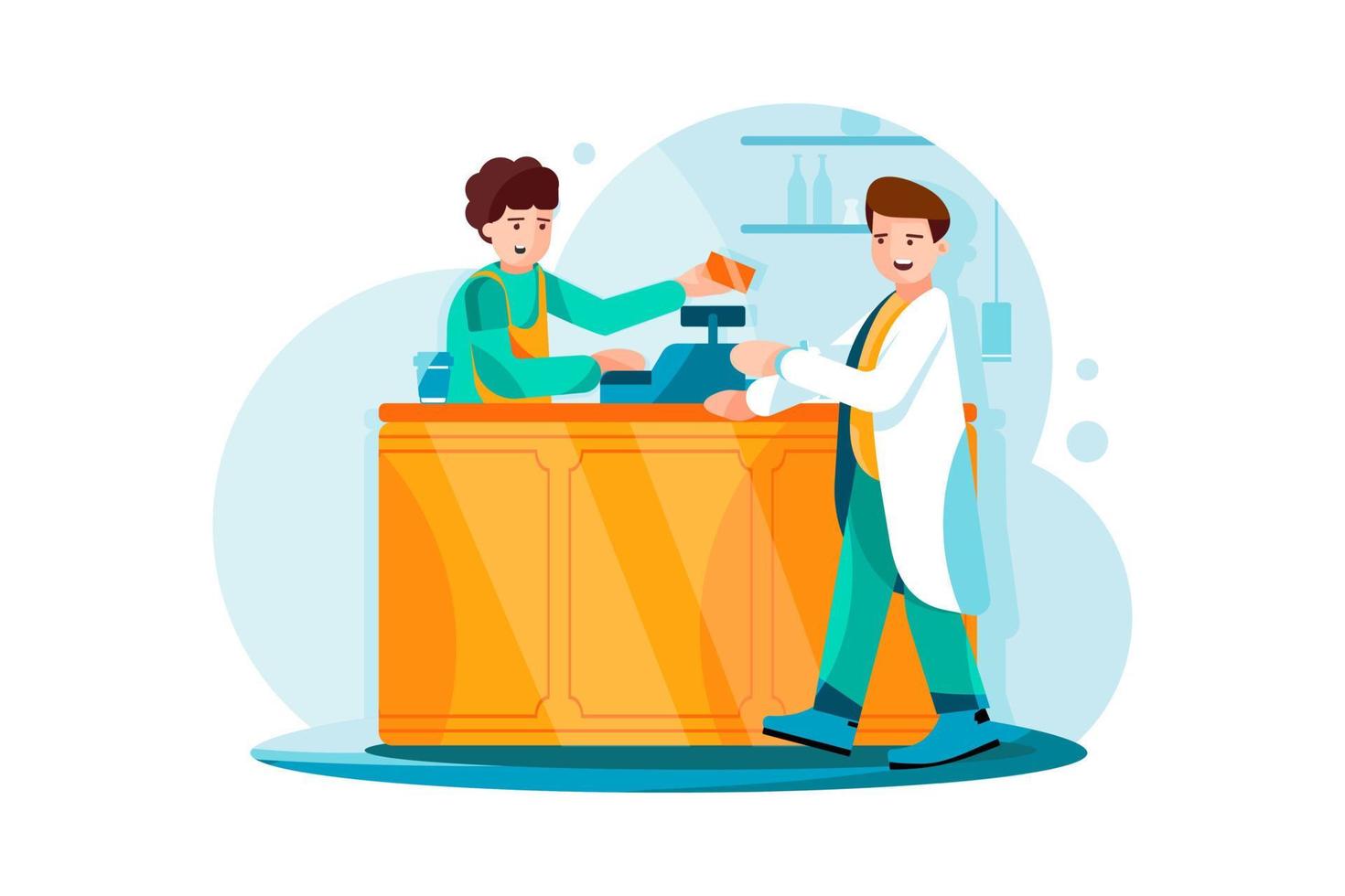 Credit card payment system with Coffee shop on background. vector