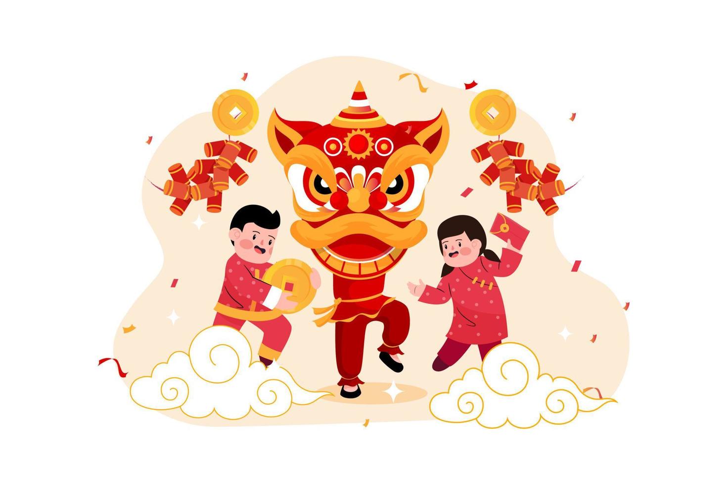 Chinese New Year Illustration concept. Flat illustration isolated on white background vector