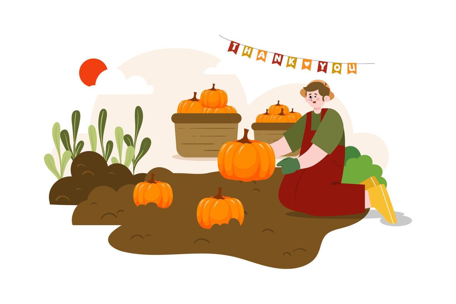 Thanksgiving Day Illustration concept. Flat illustration isolated on white background vector