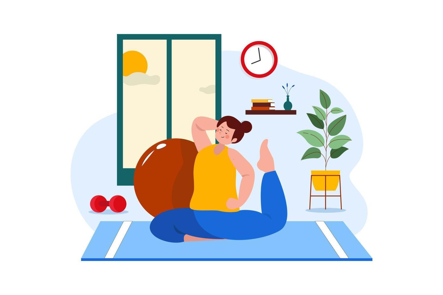 Woman doing yoga vector