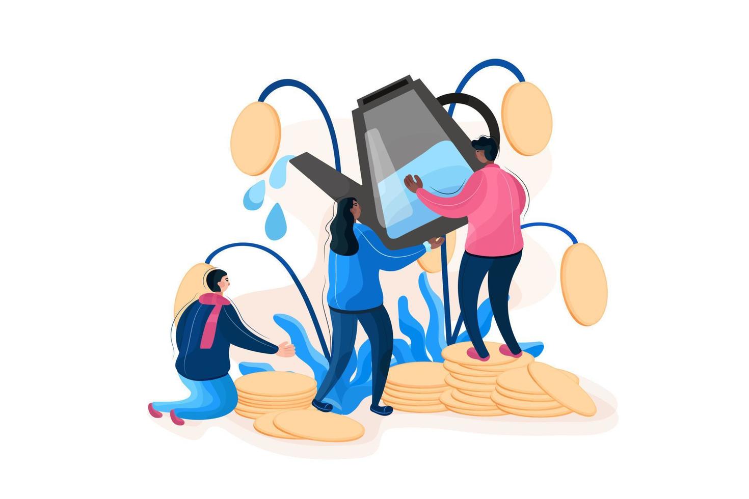 Teamwork flat Illustration concept vector