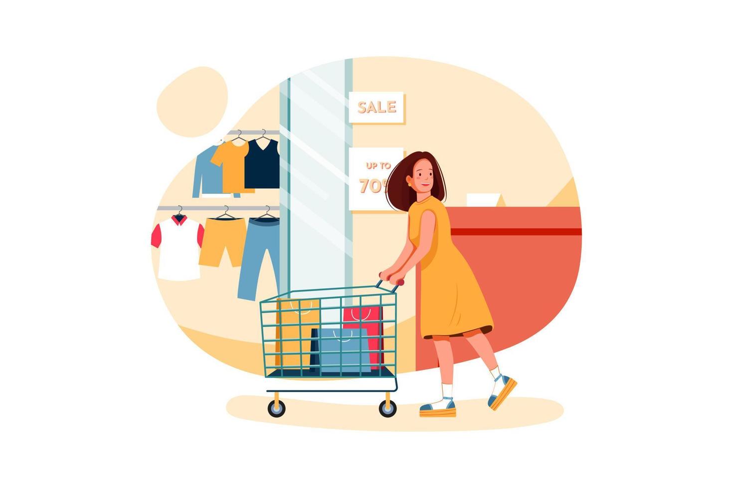 Woman doing shopping vector