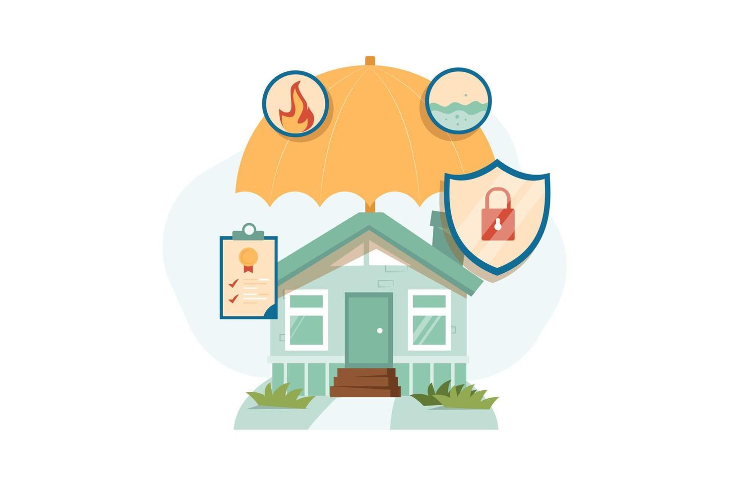 Home Insurance Flat Illustrations Concept vector