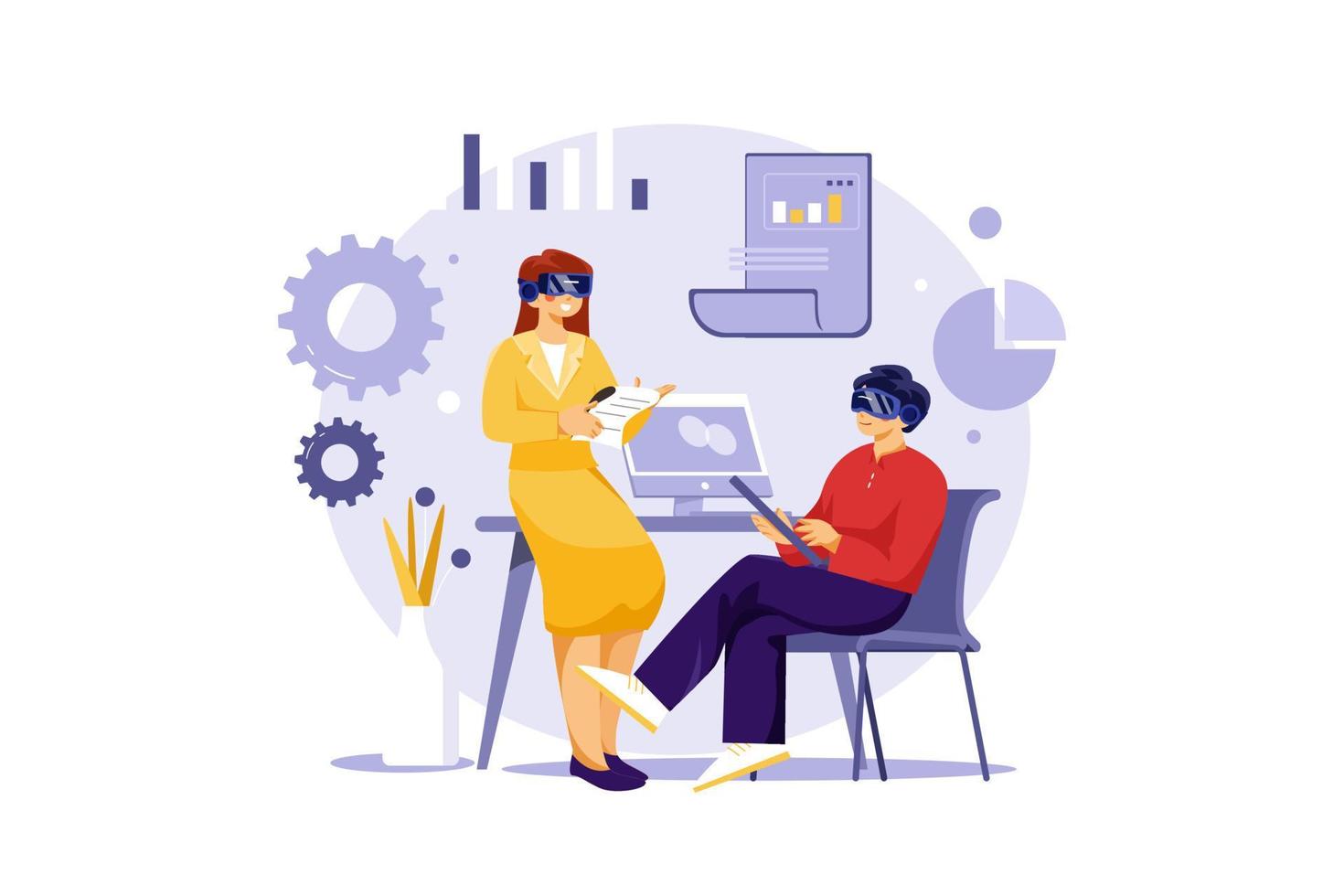 Business analysis using VR vector