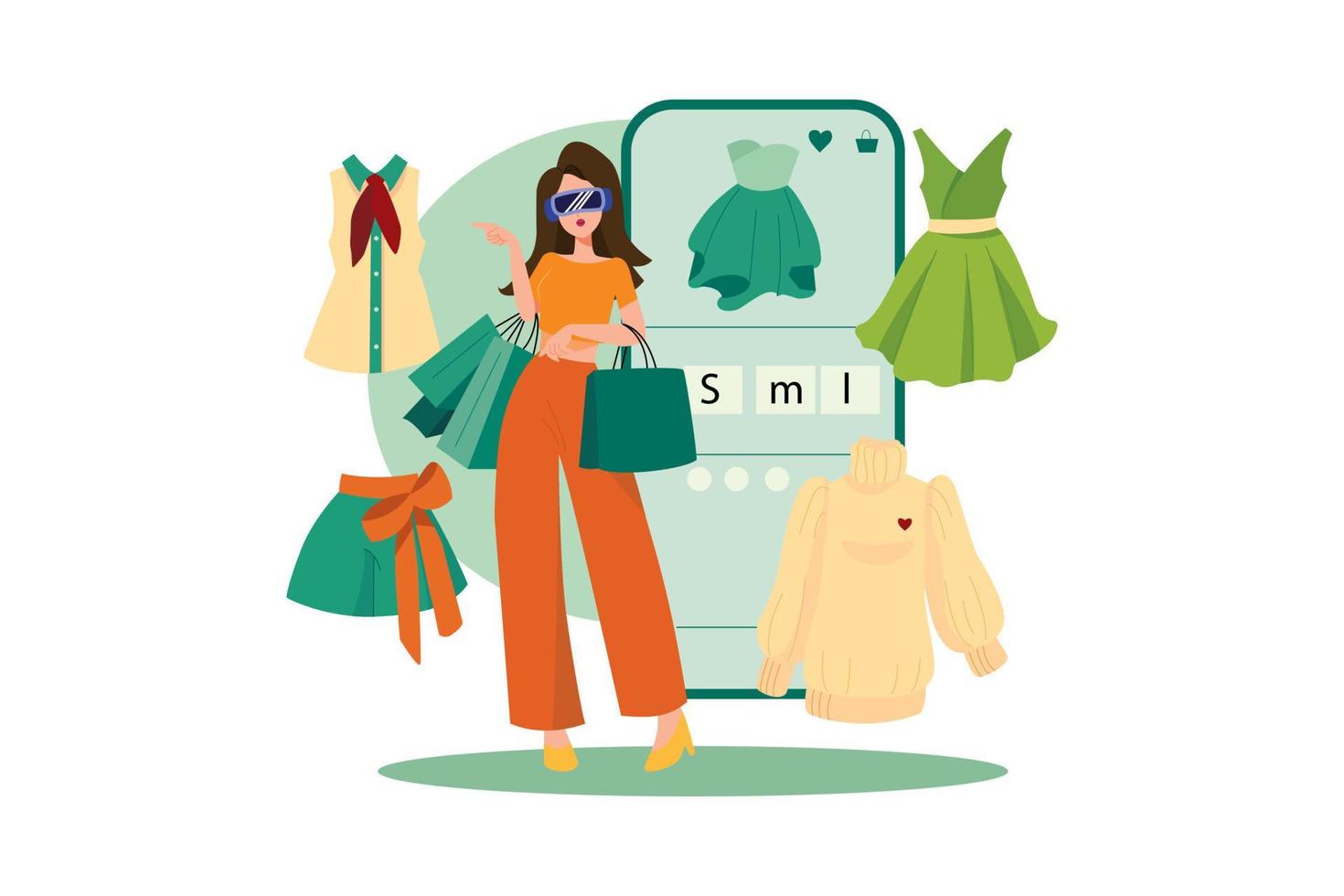 Shopping using virtual technology vector