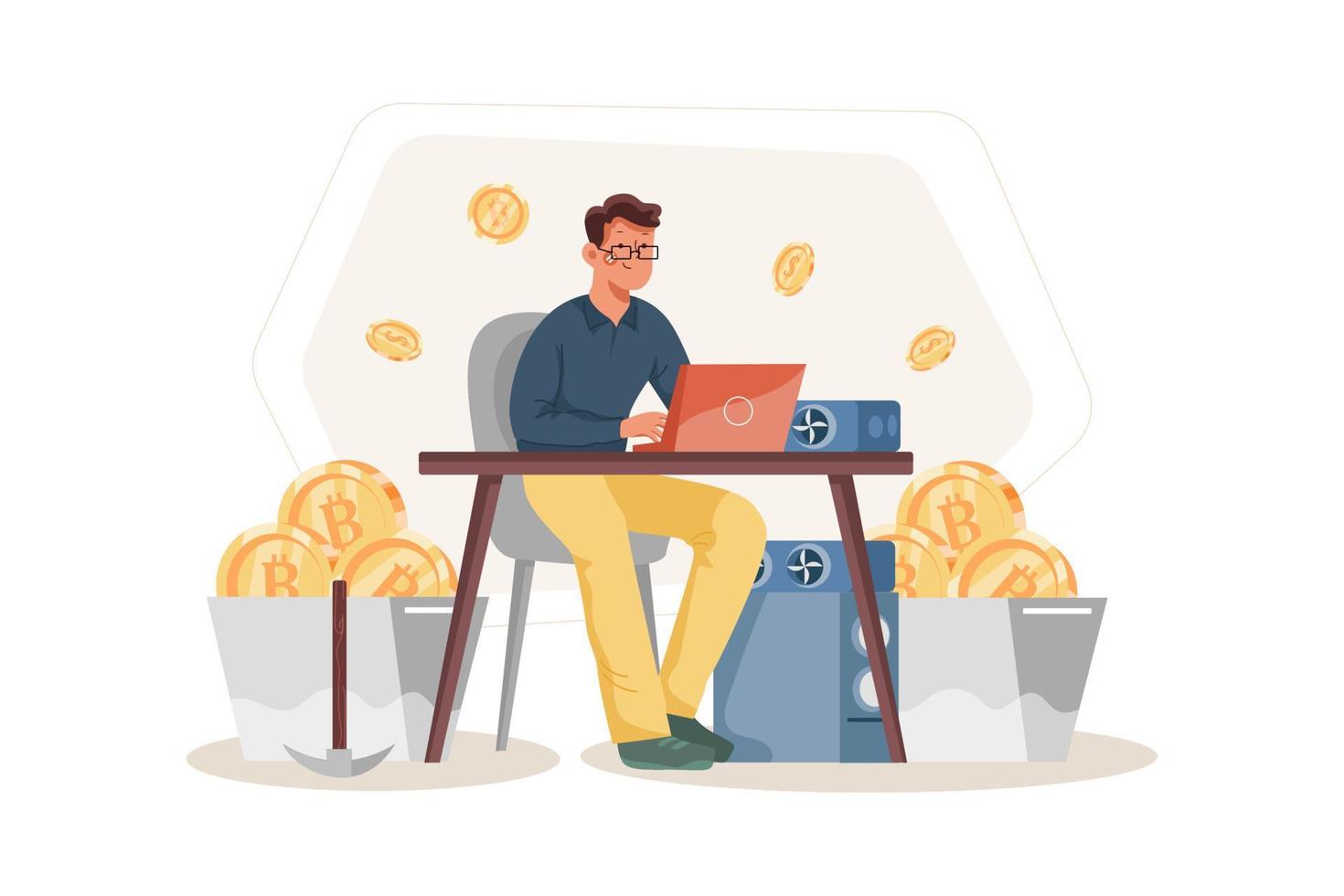 Proof of Work Flat Illustration Concept vector
