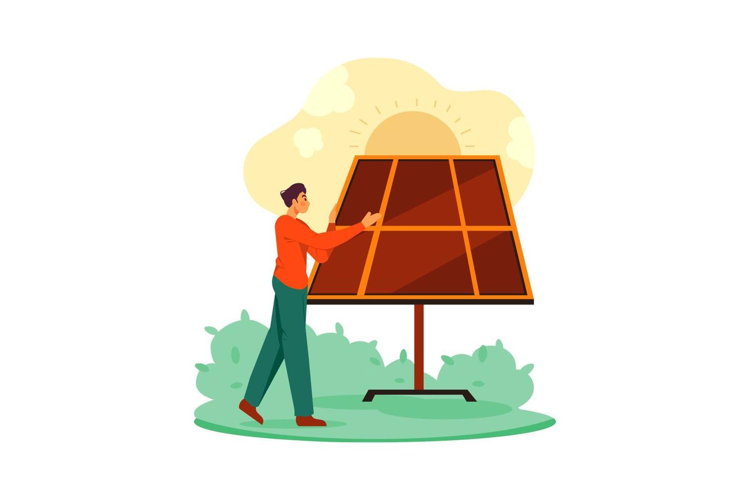 Solar Power flat Illustration concept vector