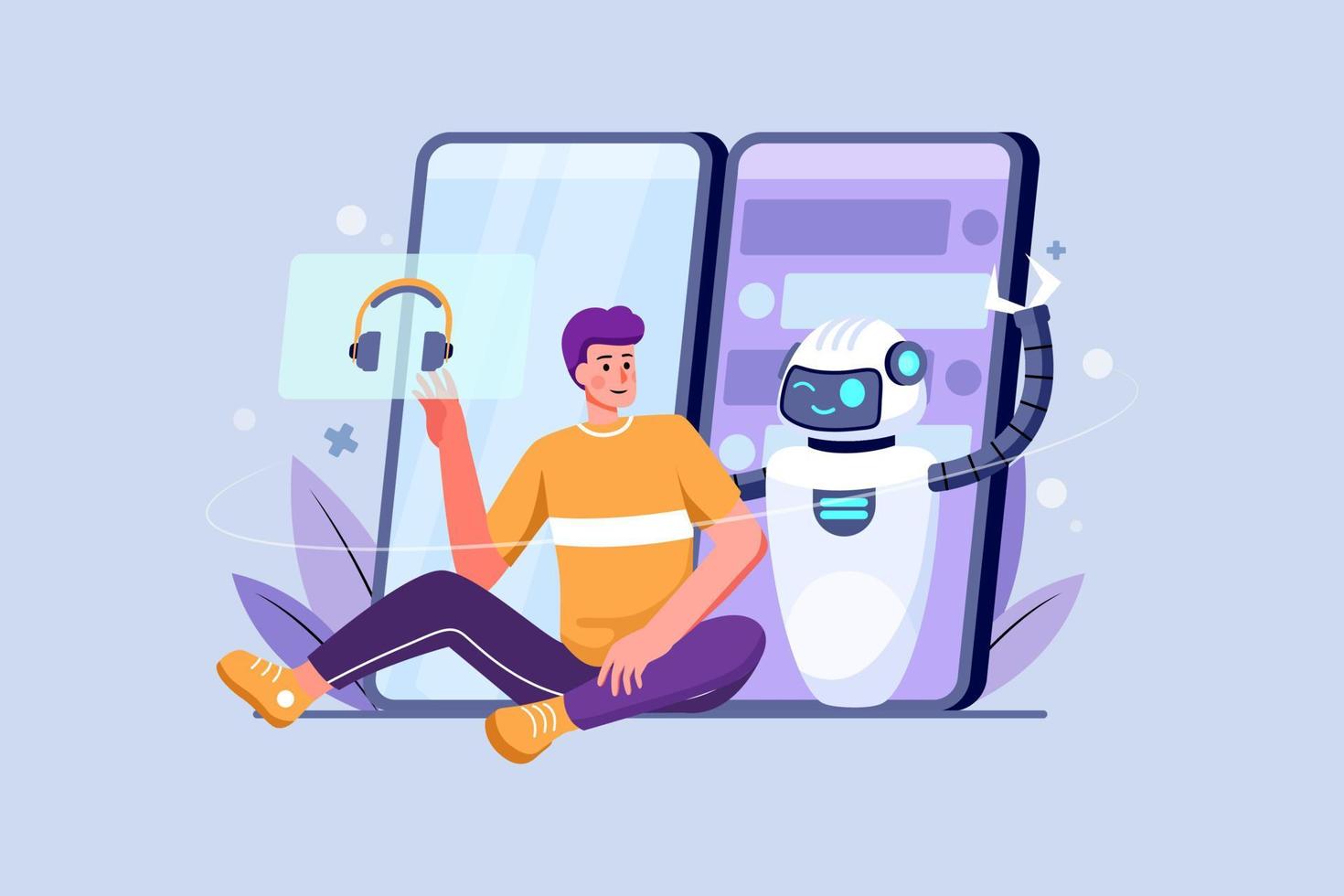 concepto de ilustración de chatbot messenger vector