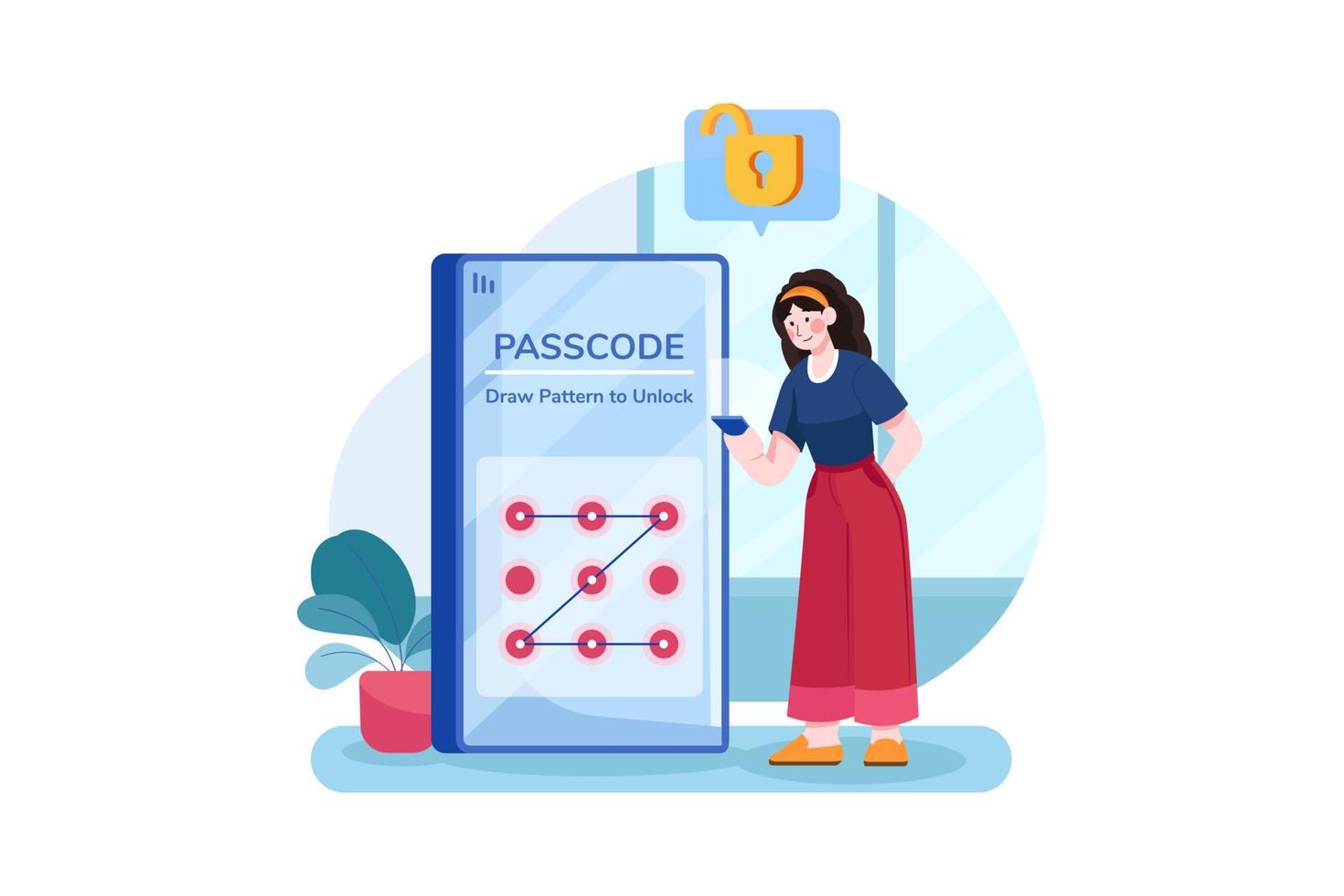 Pattern Lock security vector