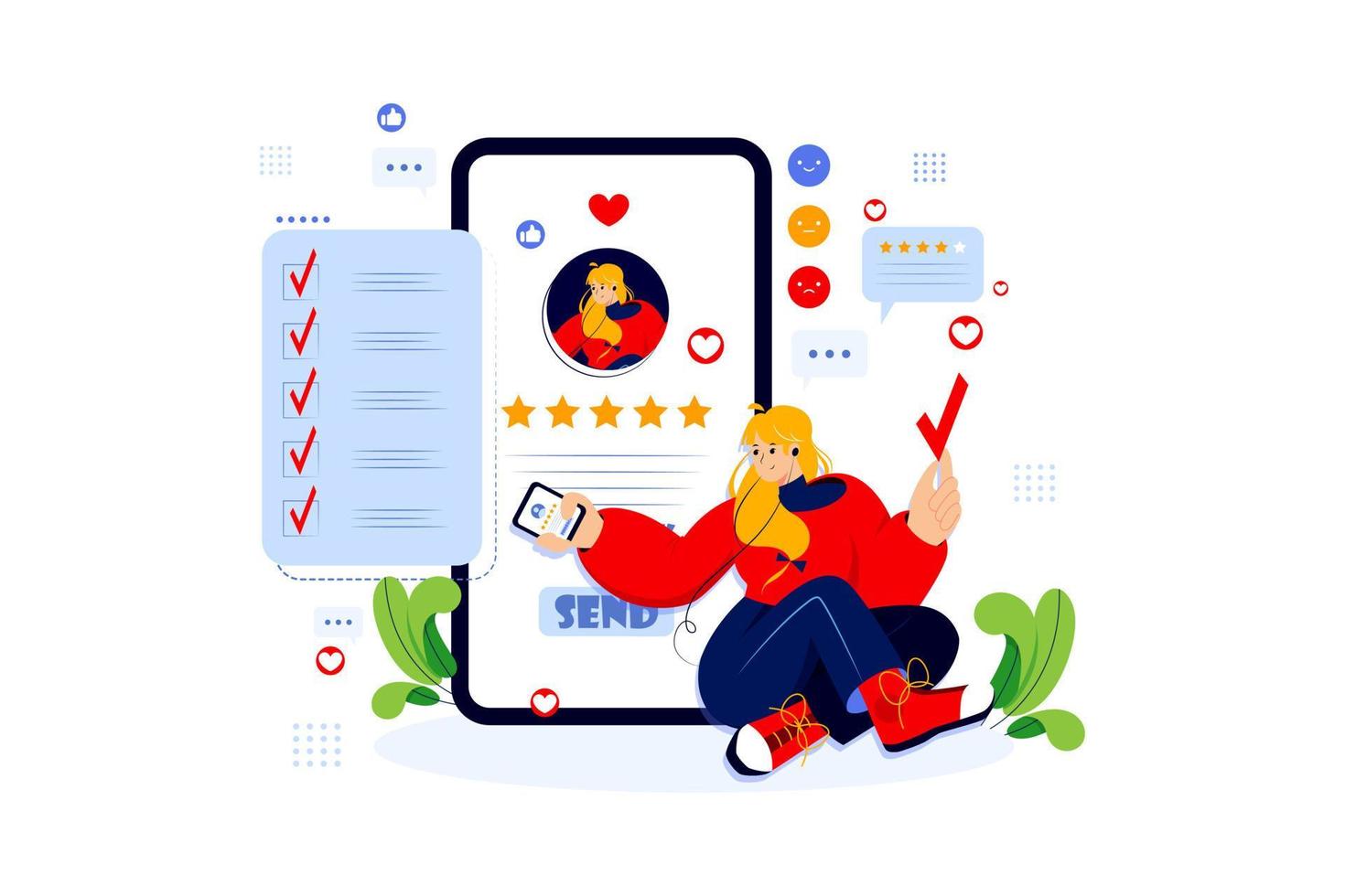 Online Survey For Customer Feedback vector