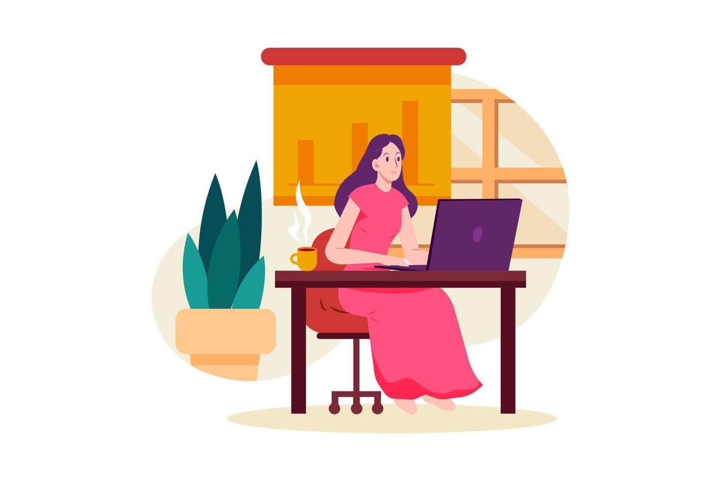 Business goal flat Illustration concept vector