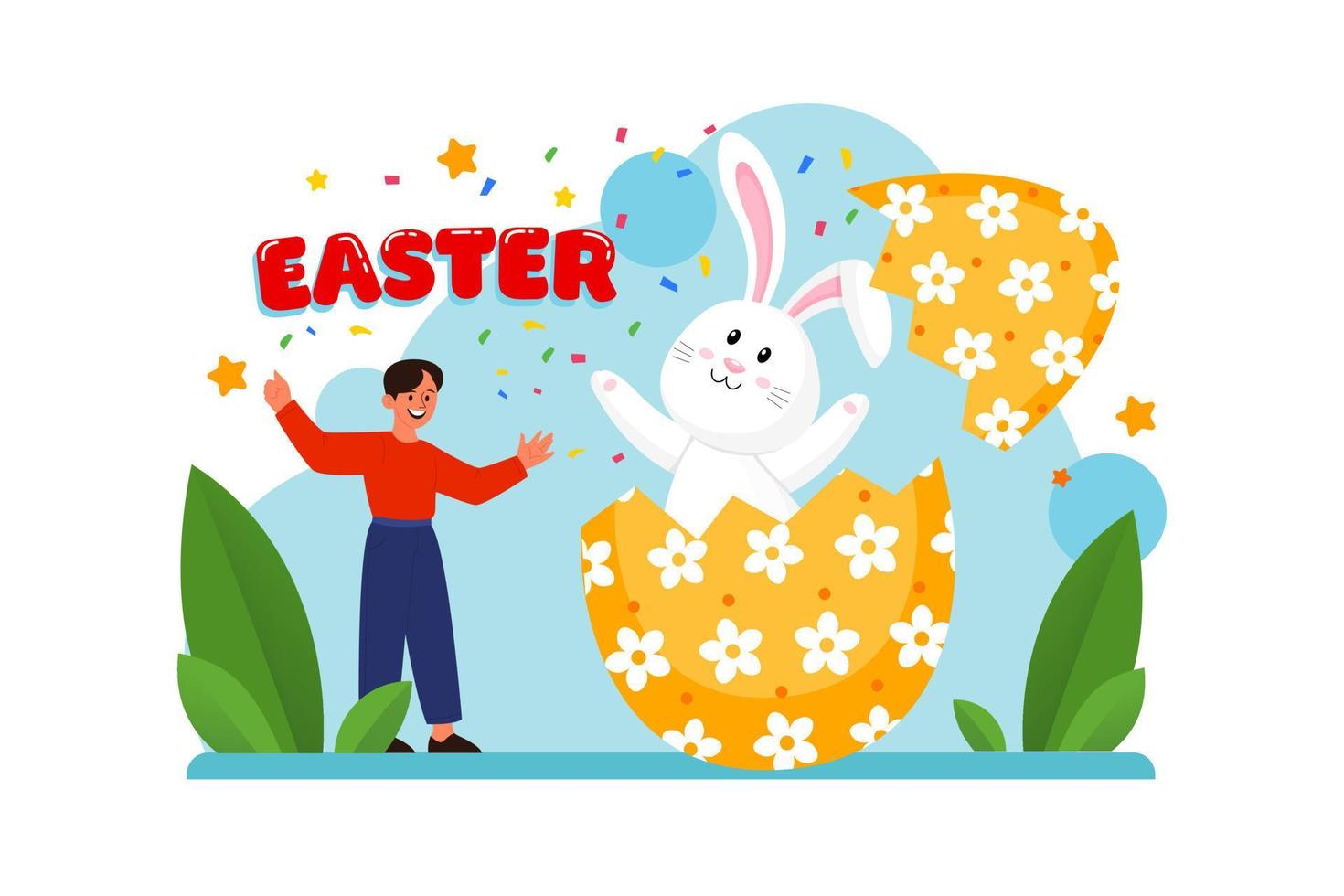 Easter Illustration concept. Flat illustration isolated on white background vector