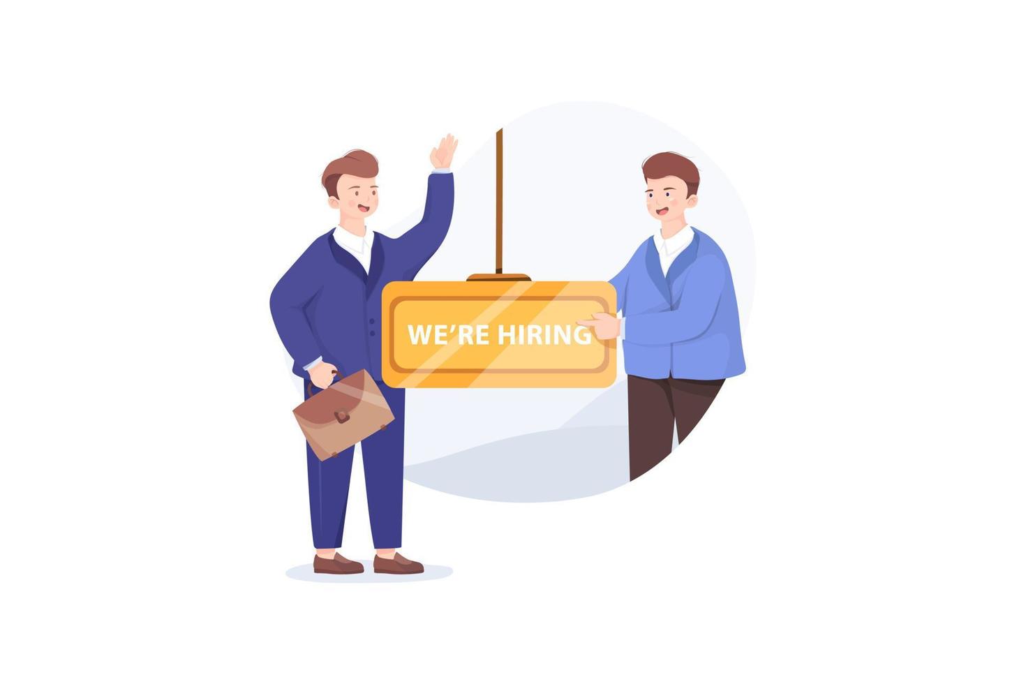 We are Hiring Concept Banner with Business People vector