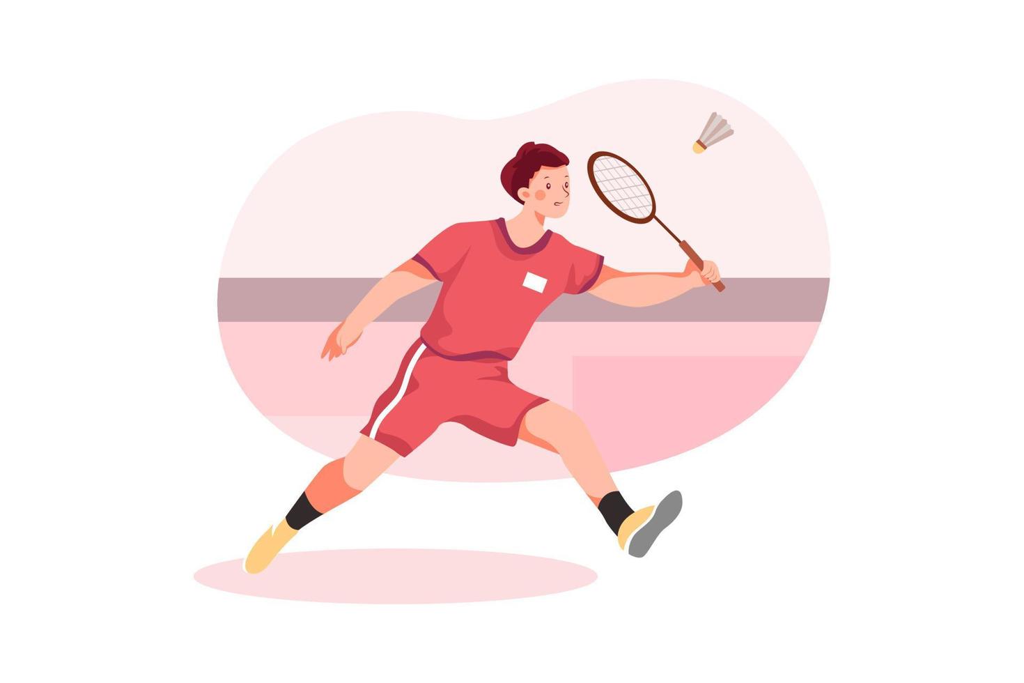 Badminton Flat Illustrations ConCept vector