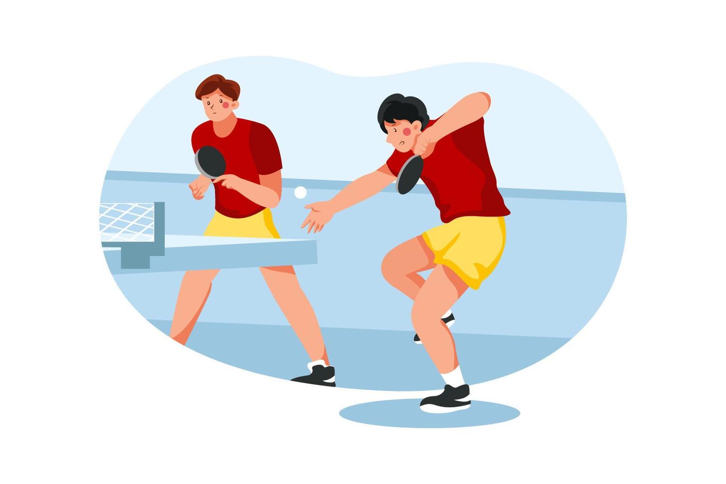 Table Tennis Flat Illustrations ConCept vector