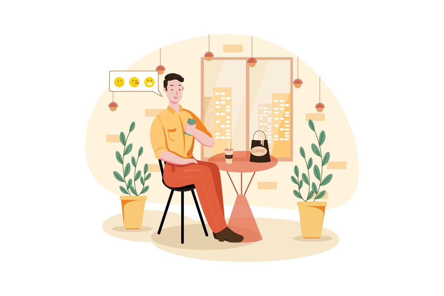 Businessman Giving Feedback For The Coffee Shop Service vector