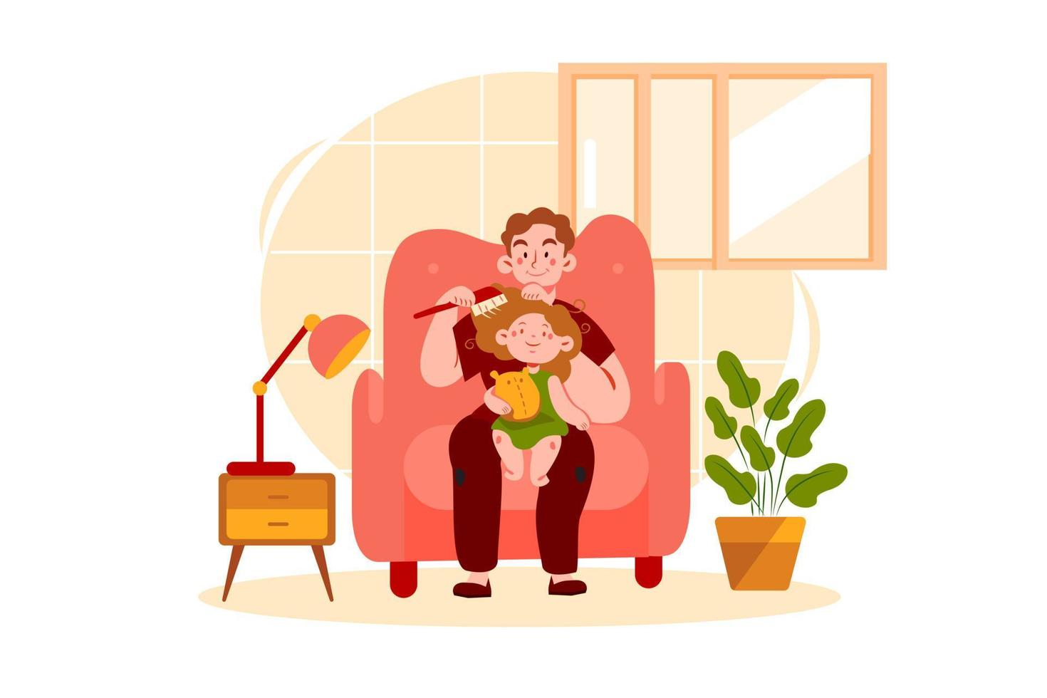 Father's Day flat Illustration concept vector
