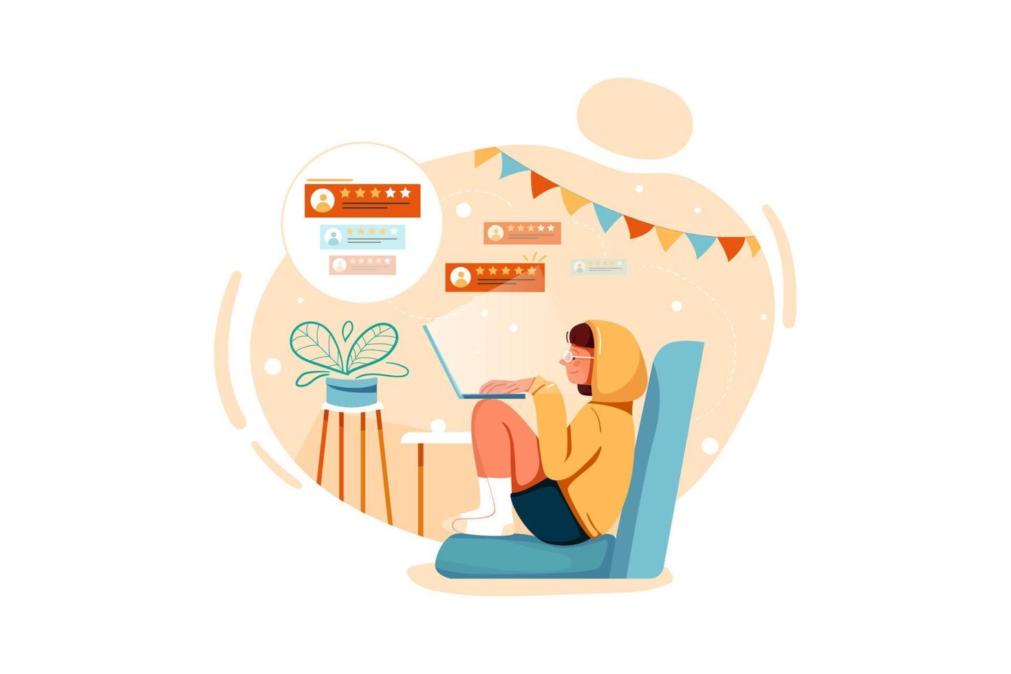 Customer giving feedback Illustration vector