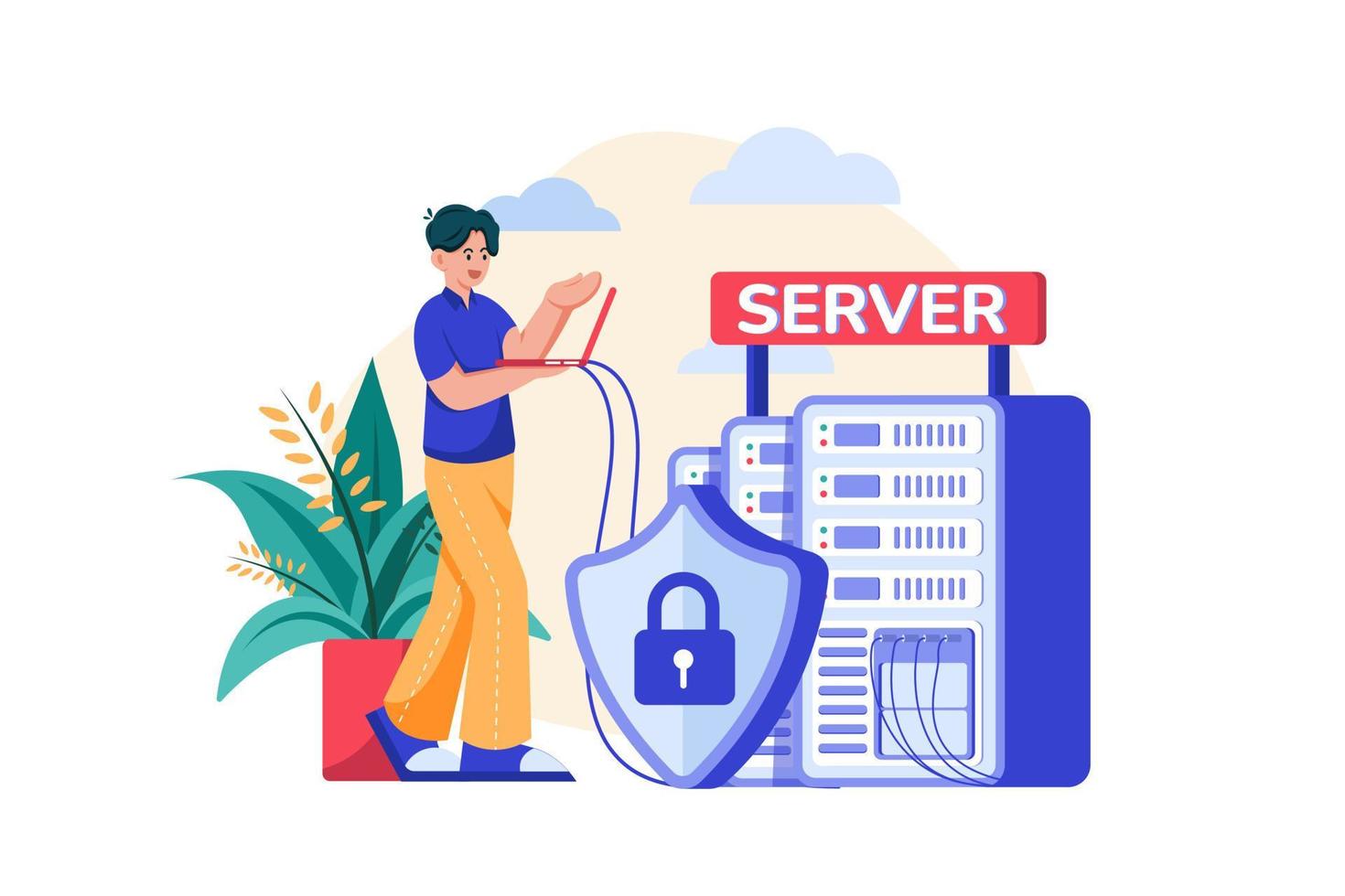 seguridad de los datos del servidor vector