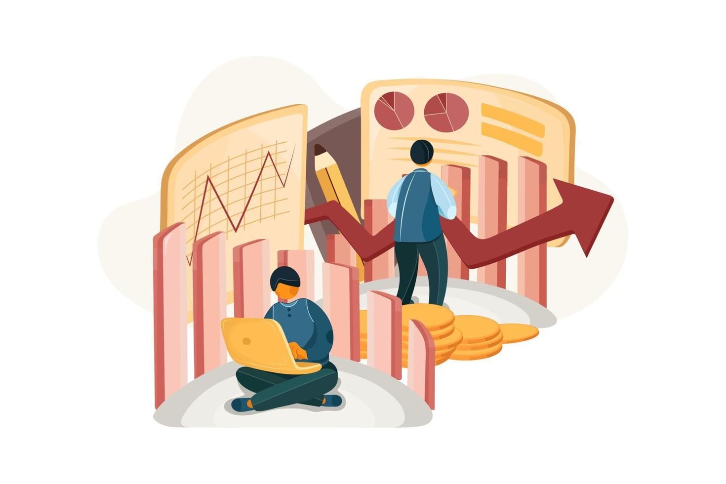 Stock Market flat Illustration concept vector