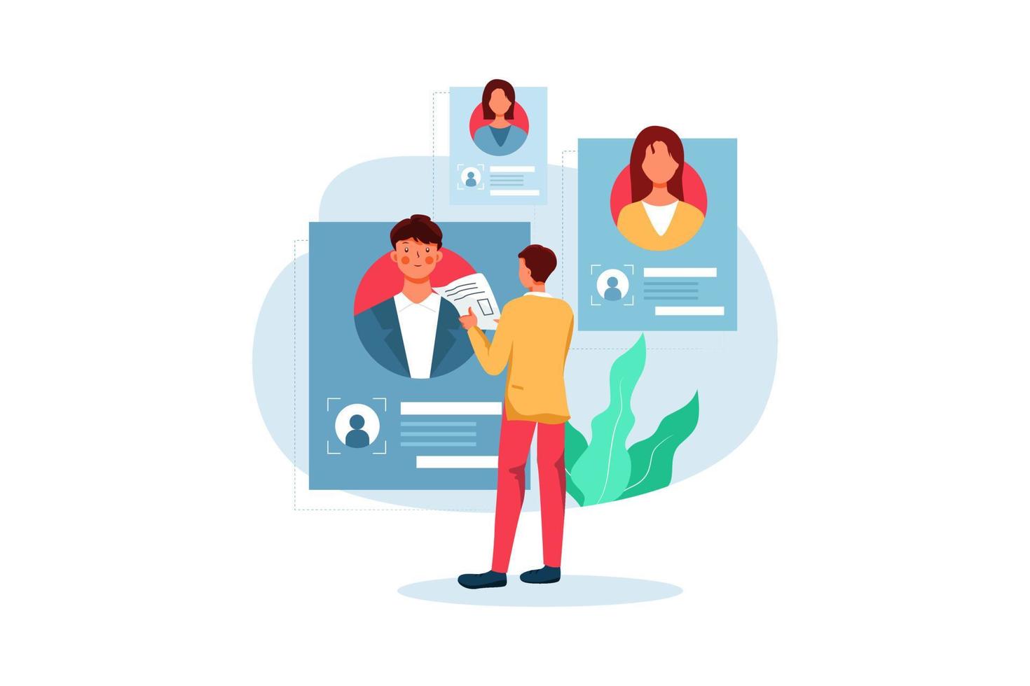 Man Searching For Marketing Agent vector