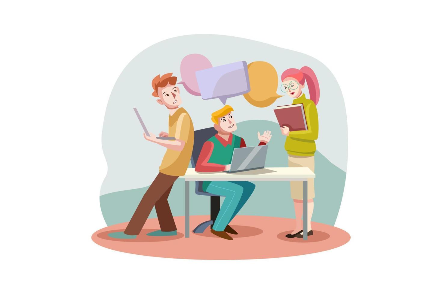 Business Communication flat Illustration concept vector