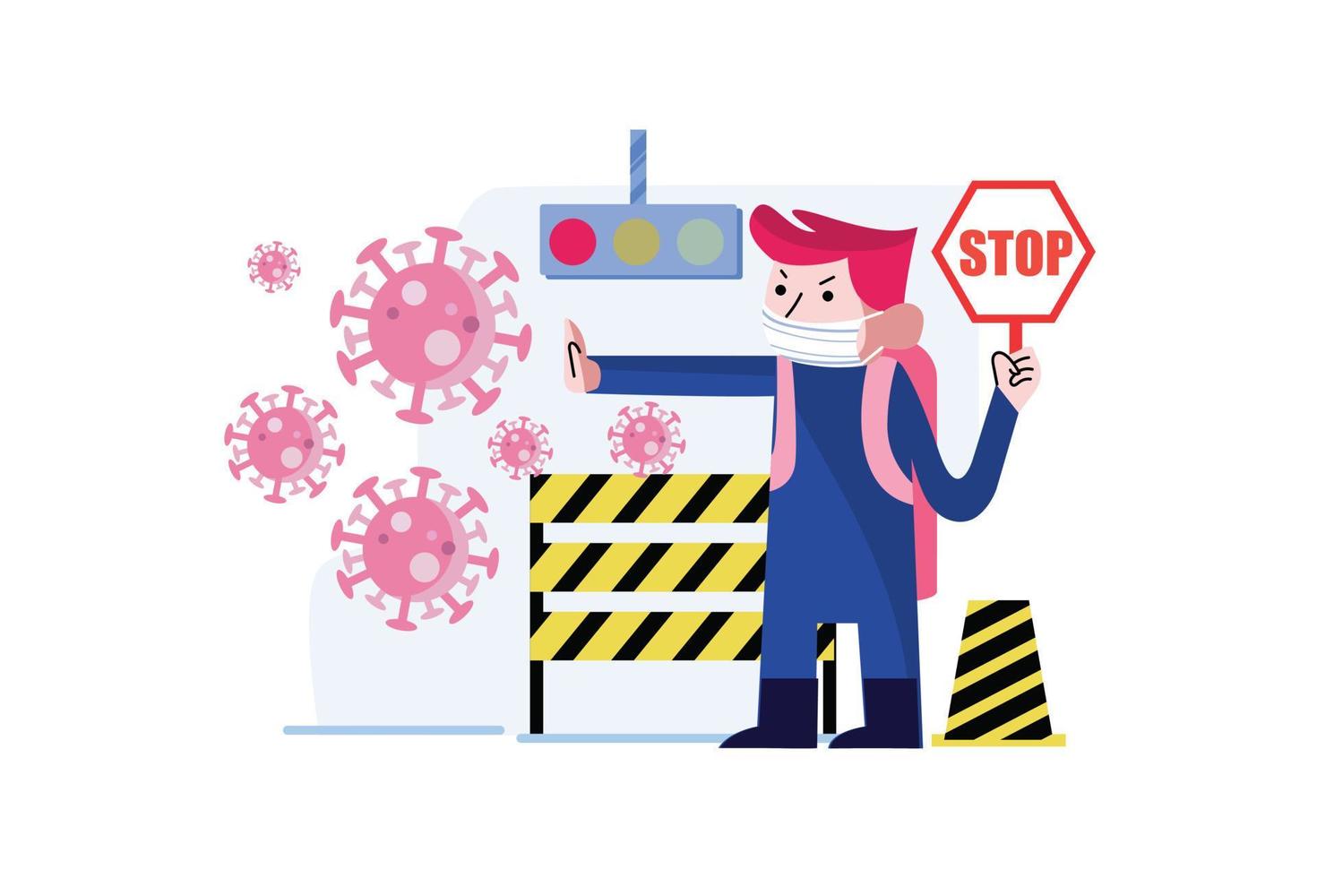 Stop Coronavirus Illustration concept vector