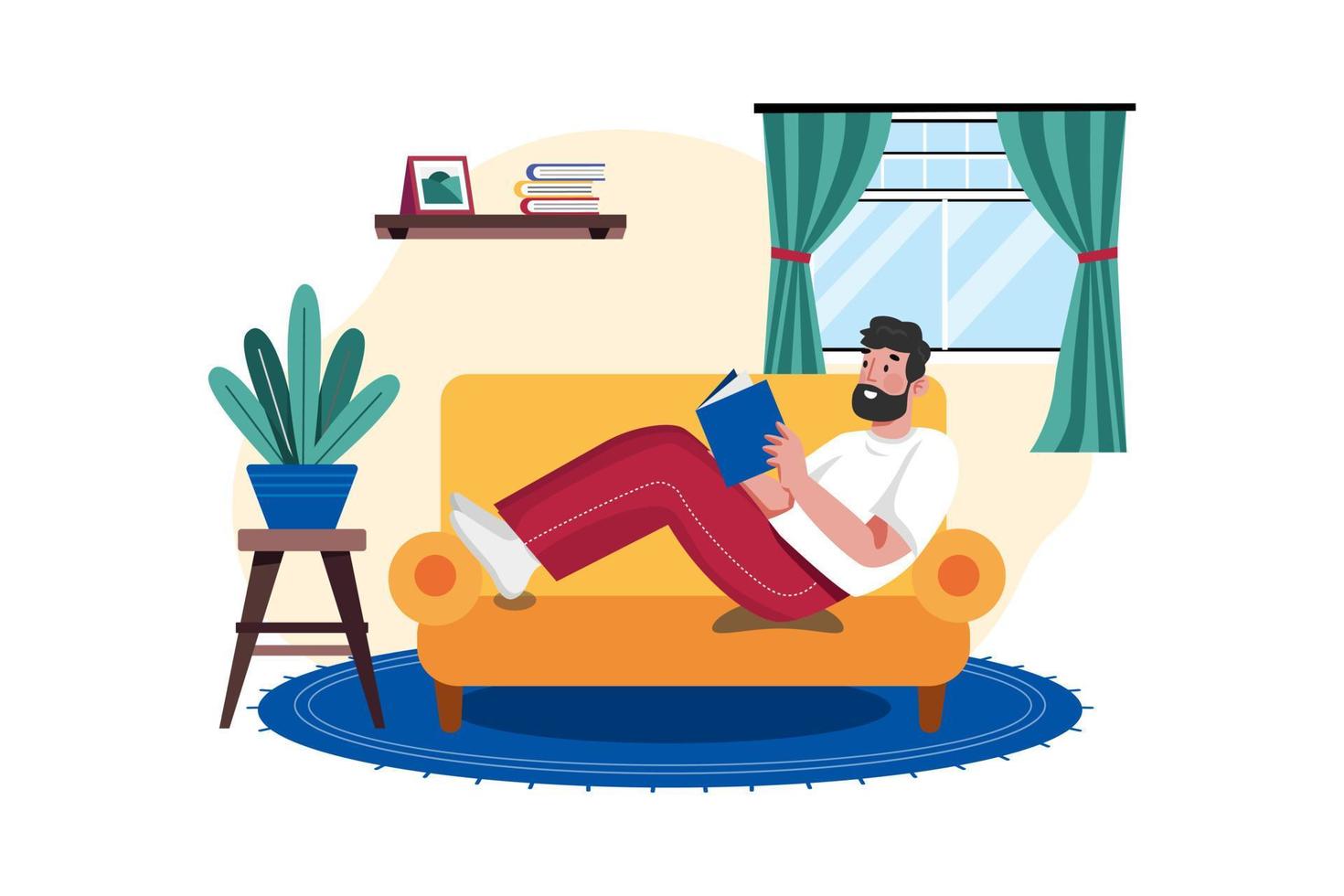 Man reading book vector