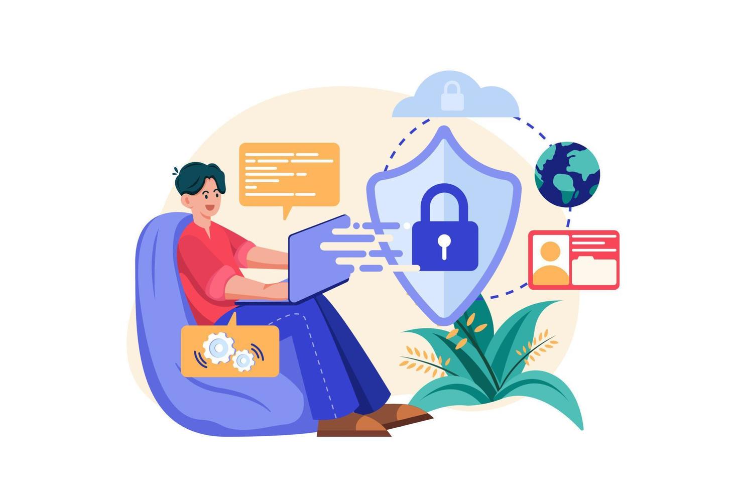 Cybersecurity developer Illustration concept vector