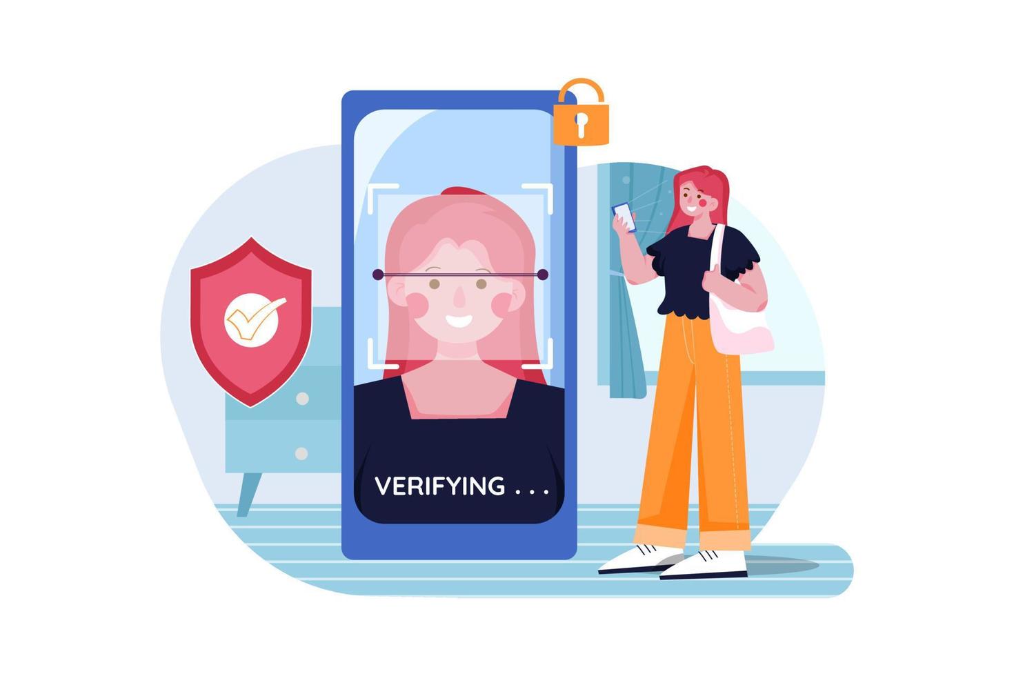 Face Lock Security vector