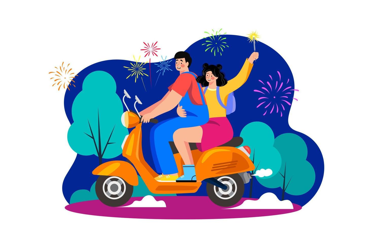 Happy new year Illustration concept. Flat illustration isolated on white background vector