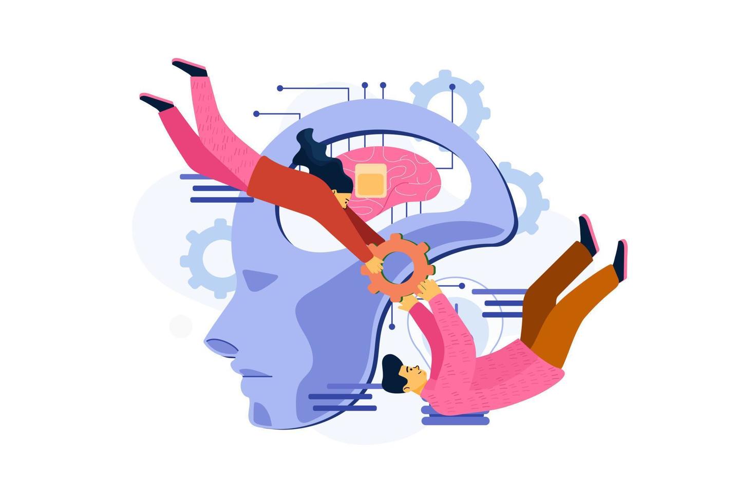 Machine Learning Flat Illustrations Concept vector