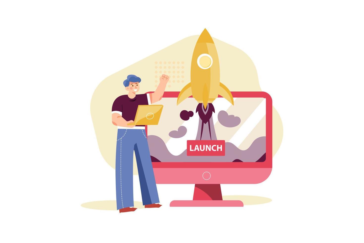 Product Release Flat Illustrations Concept vector