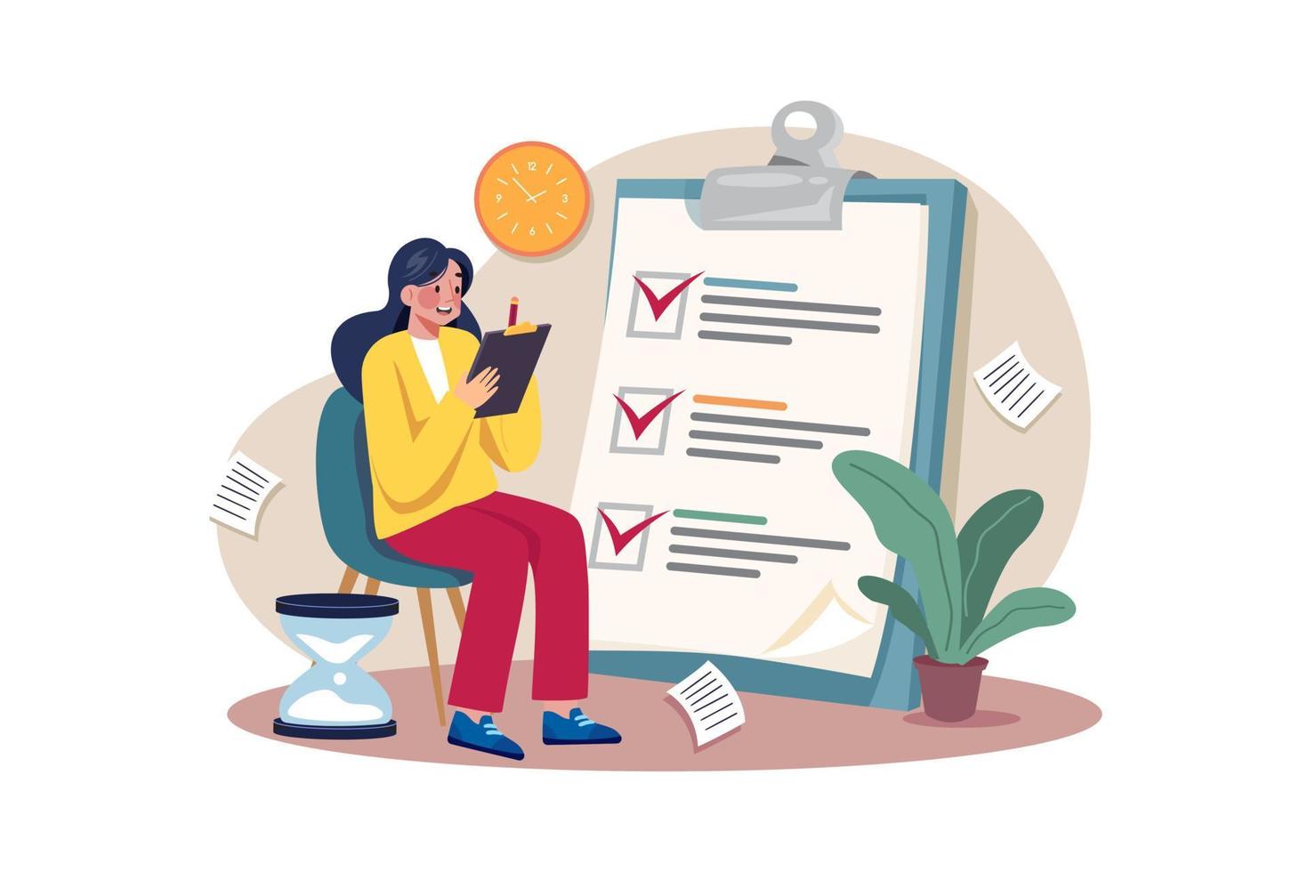 Task Management flat Illustration concept vector