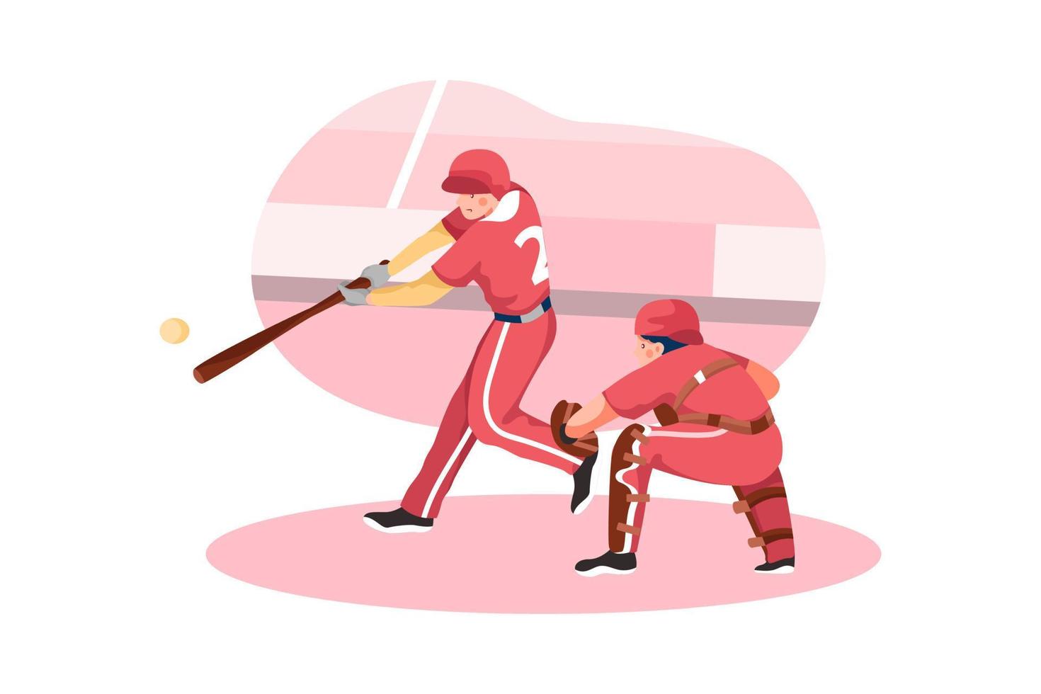 concepto de ilustraciones planas de béisbol vector