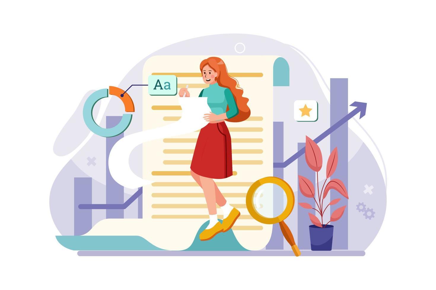 Content Specialist flat Illustration concept vector