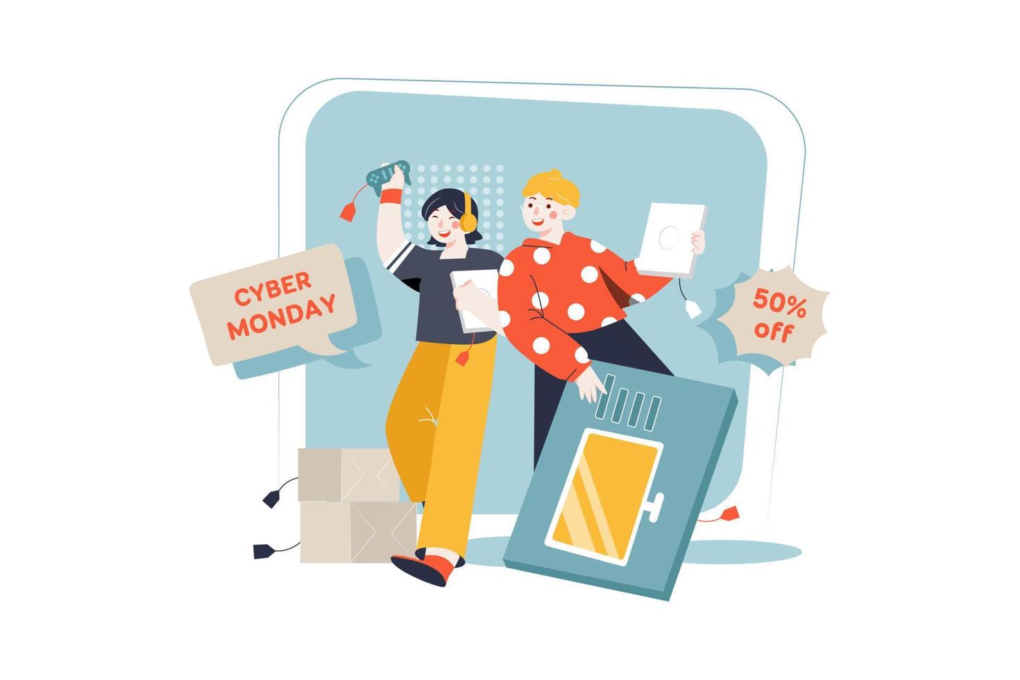 Cyber Monday shopping Sale vector