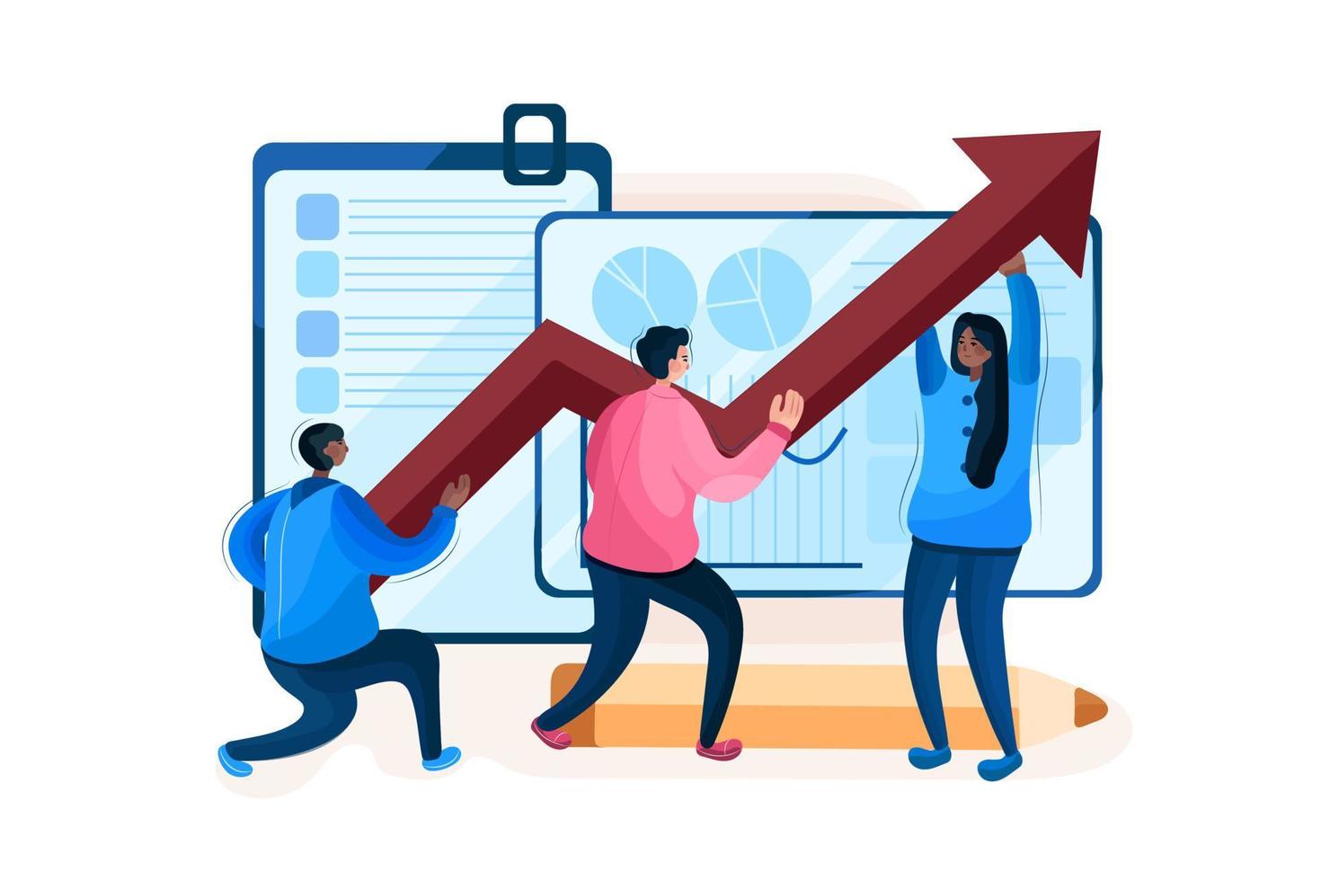 Teamwork flat Illustration concept vector