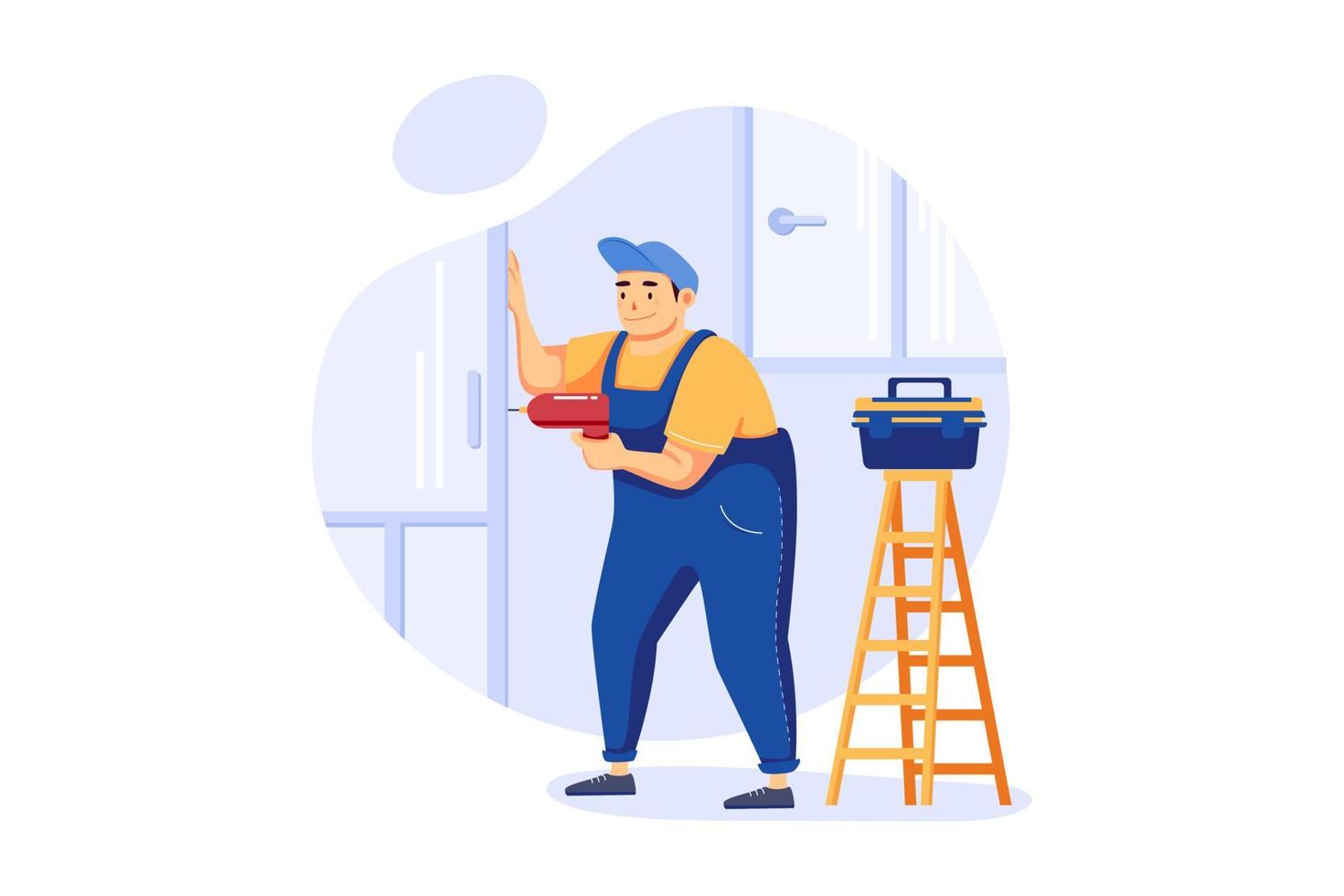 concepto de ilustración de reparaciones en el hogar vector