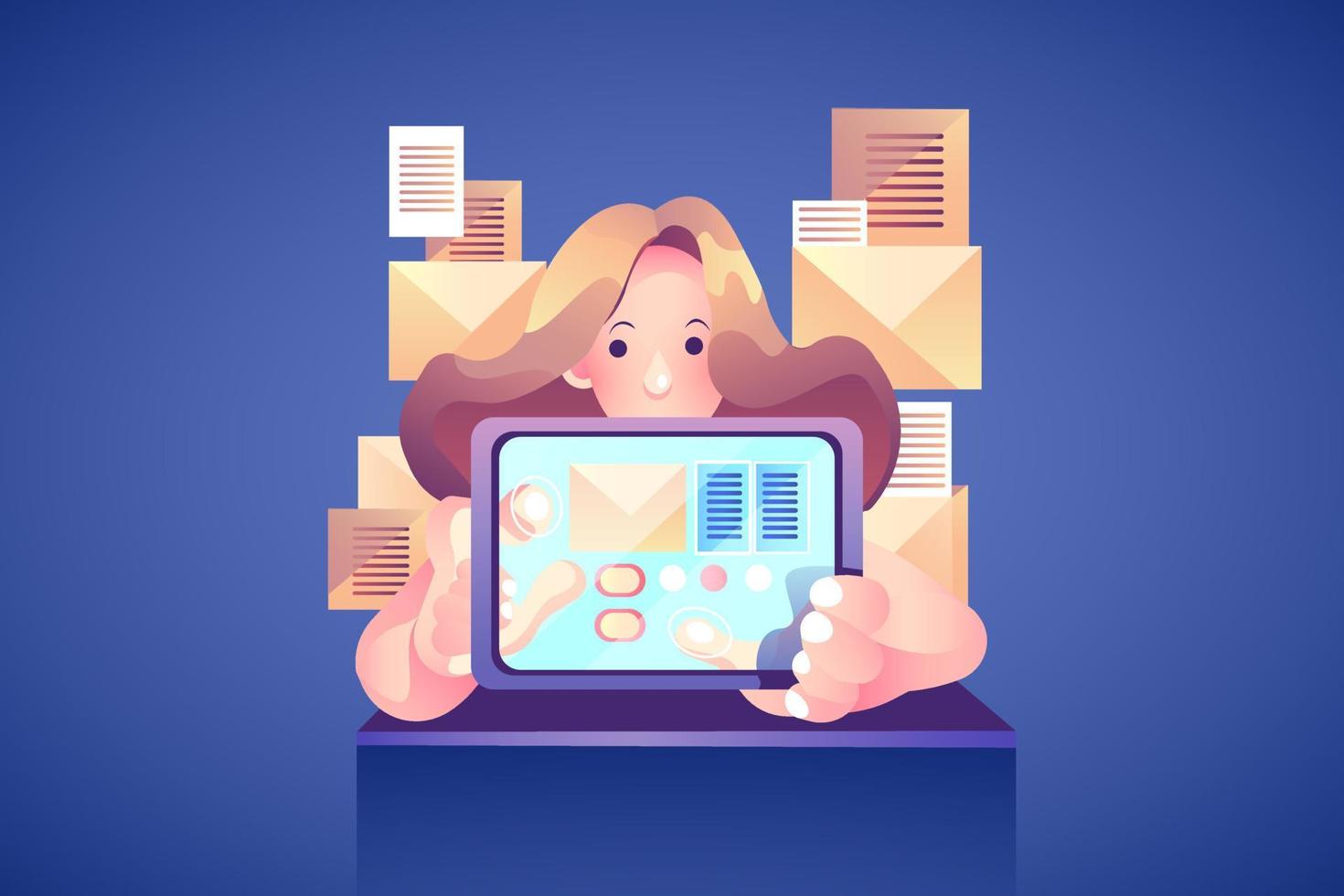 Email Marketing flat Illustration concept vector