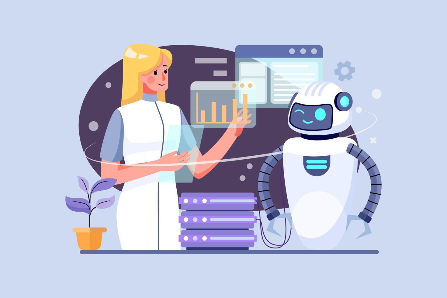 Deep Learning Illustration Concept vector