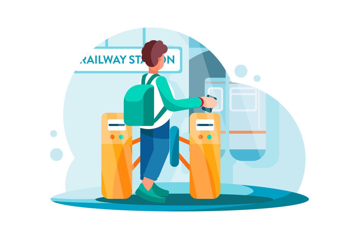 Payment system with Railway station on background vector