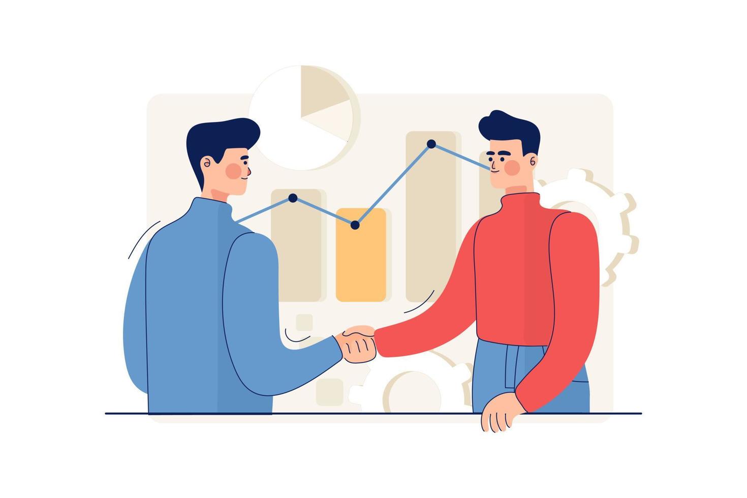 Customer Handshaking With Marketing Agent vector