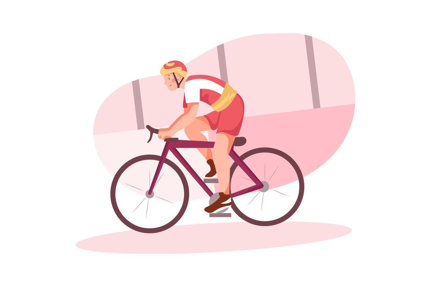 Cycling Road Flat Illustrations ConCept vector